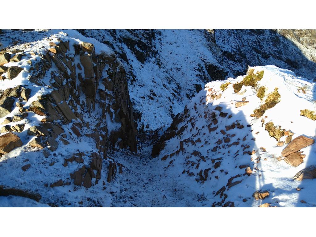Start of the descent into the cleft