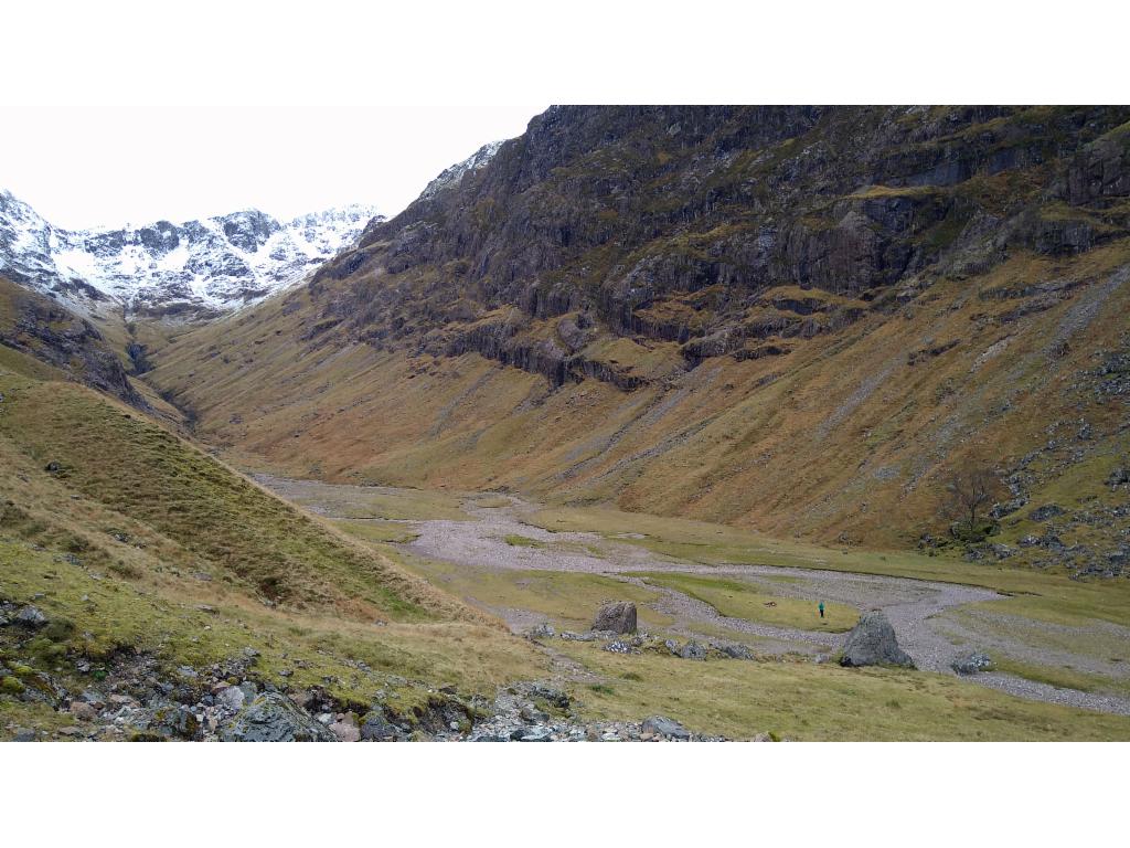 The famous river plain of Coire Gabhail