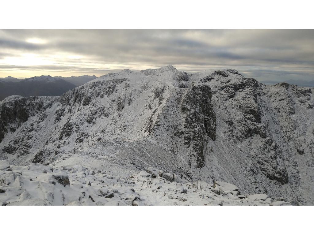 Descending to the saddle towards the north ridge of Bidean nam Bian