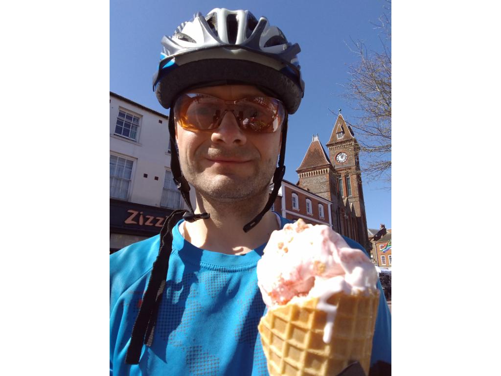 Ice cream in front of Newbury Town Hall