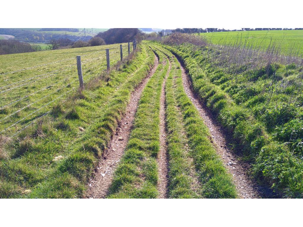 Pretty much unridably deep grooves in the path down to the A34
