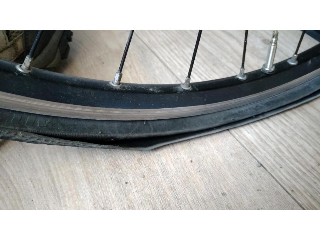 Torn tyre