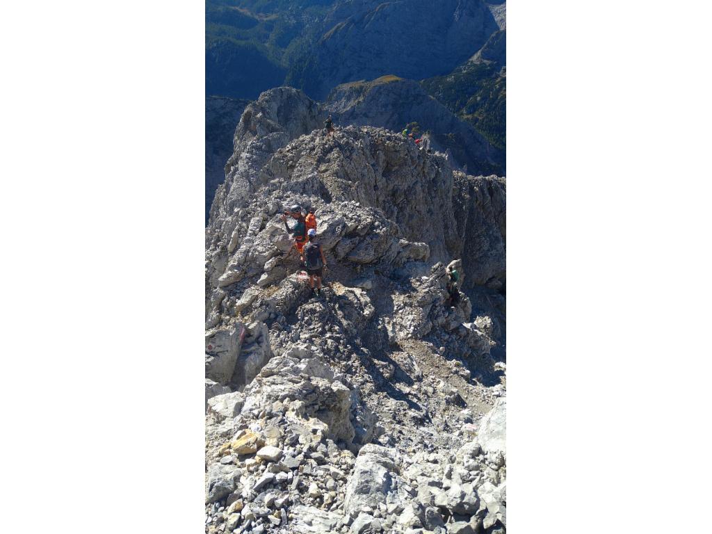 Beginn des Abstiegs am Südostgrat