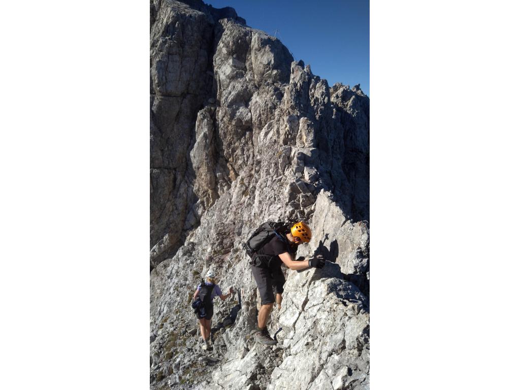 Letzte heikle Kletterstelle auf der Ostseite