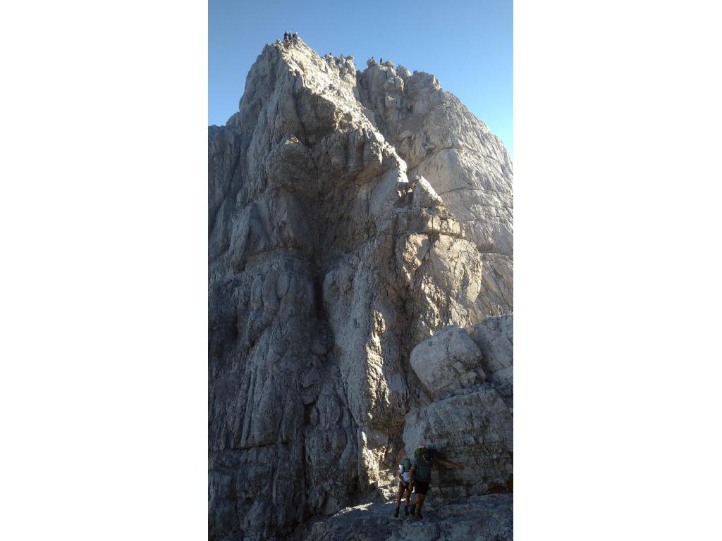 Blick zurück zur Kante und Schlucht